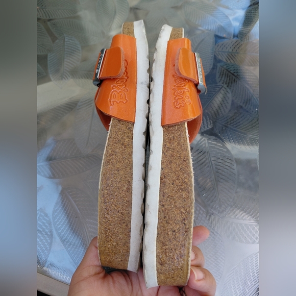 Birkis By Birkwnstock Women Size 37/6 Us Narrow Birkenstock Orange Sandals - Picture 5 of 8